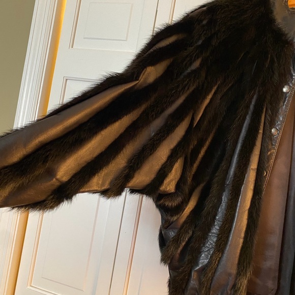 Mink and Leather Jacket - Picture 4 of 15
